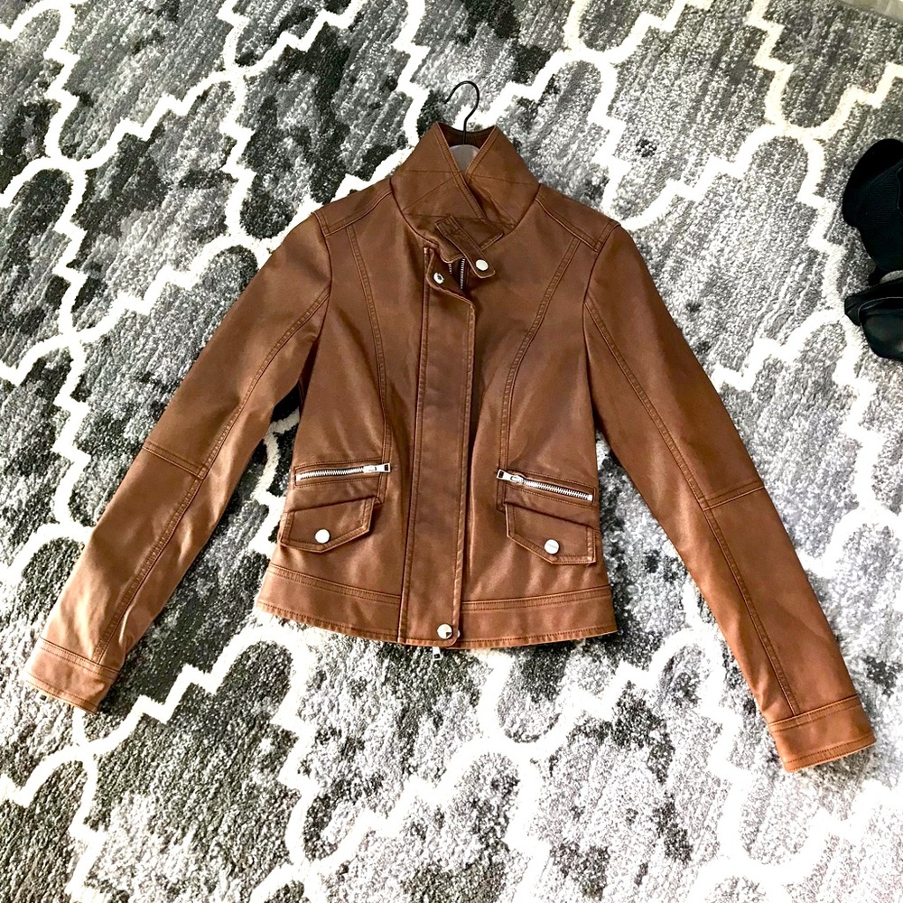 LeChateau Vegan Leather Caramel Jacket